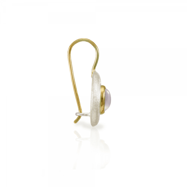 Surfboard Earrings Moonstone with Solid Silver “Surfboard” and Gold trim by Scarab Jewellery Studio