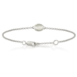 Moonstone Cabochon Bracelet - silver - by Scarab Jewellery Studio