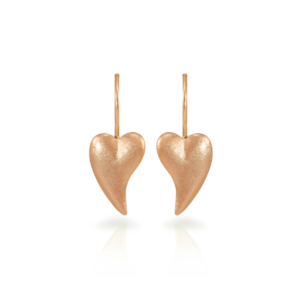 Bewitched rose gold heart earrings by Scarab Jewellery Studio