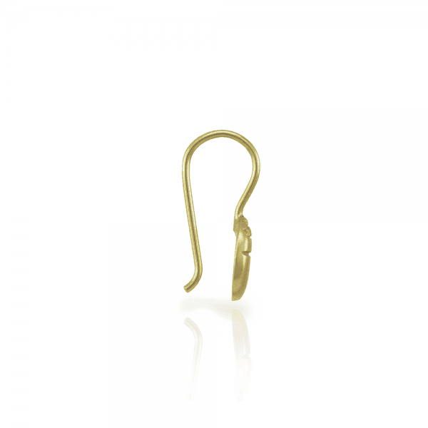 Side view of Scarab Earring in solid yellow gold by Scarab Jewellery Studio