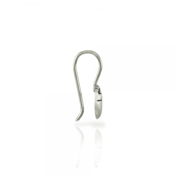 Side view of silver Scarab Beetle Earring by Scarab jewellery Studio