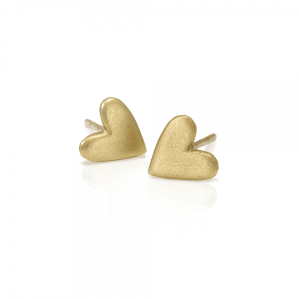 Tiny Valentine Hearts Earrings Gold by Scarab Jewellery Studio