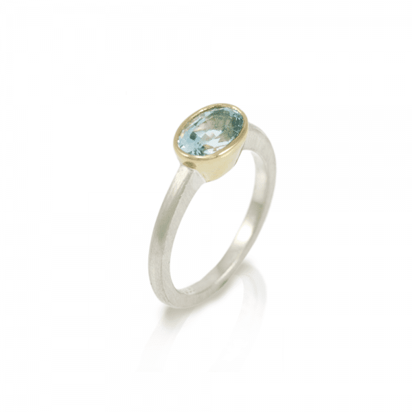 Nefertiti Blue Aquamarine Engagement Ring by Scarab Jewellery Studio
