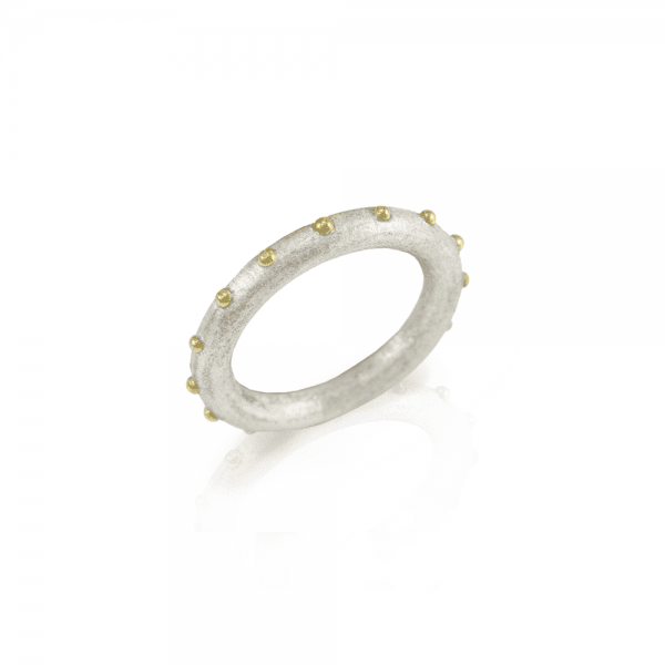 "Ballie" silver and gold ball ring by Scarab Jewellery Studio