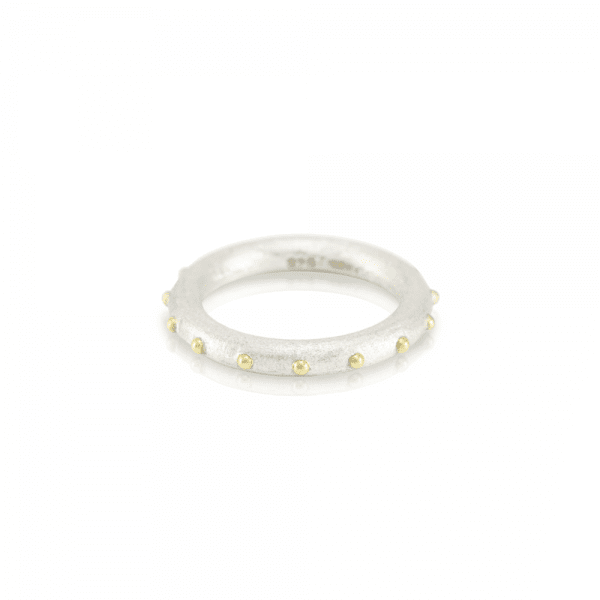 "Ballie" silver and gold ball ring designed by Scarab Jewellery Studio