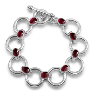 Garnet Circle Bracelet by Scarab Jewellery Studio