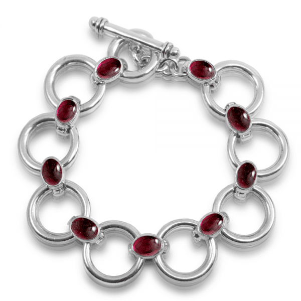 Garnet Circle Bracelet by Scarab Jewellery Studio