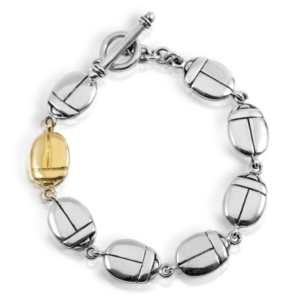 Flat Scarab Bracelet Silver Gold - Scarab Jewellery Studio
