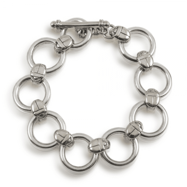 scarab silver bracelet - Silver Circle Bracelet with Scarabs by Scarab Jewellery Studio