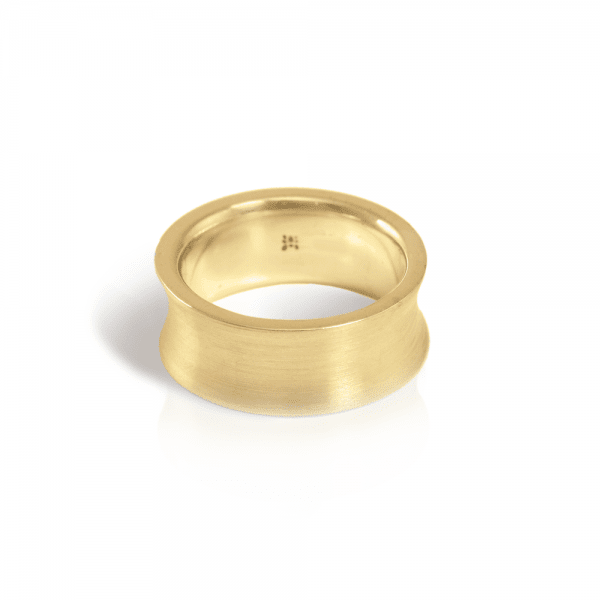 Yellow Gold Concave Band by Scarab Jewellery Studio