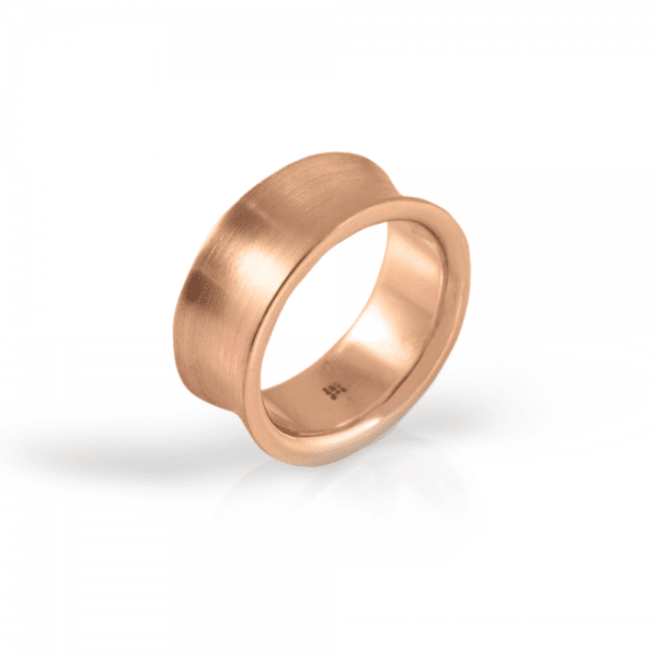 Red Gold Concave Band by Scarab Jewellery Studio