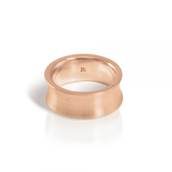Red Gold Concave Band by Scarab Jewellery Studio