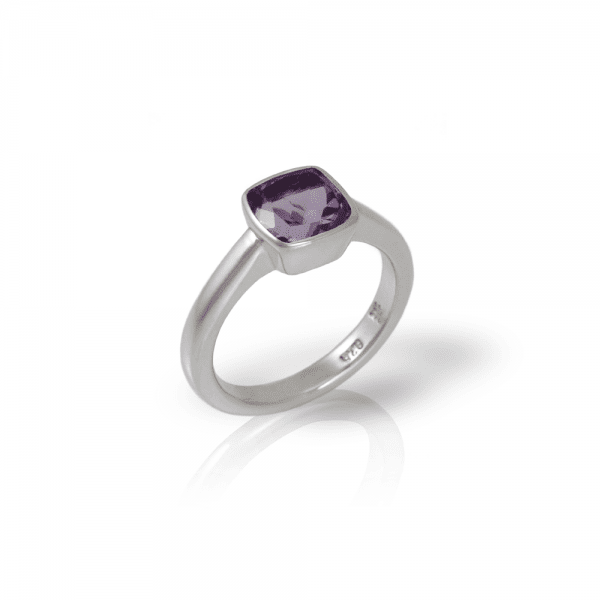 "One" silver ring amethyst by Scarab Jewellery Studio - February Birthstone Jewelry