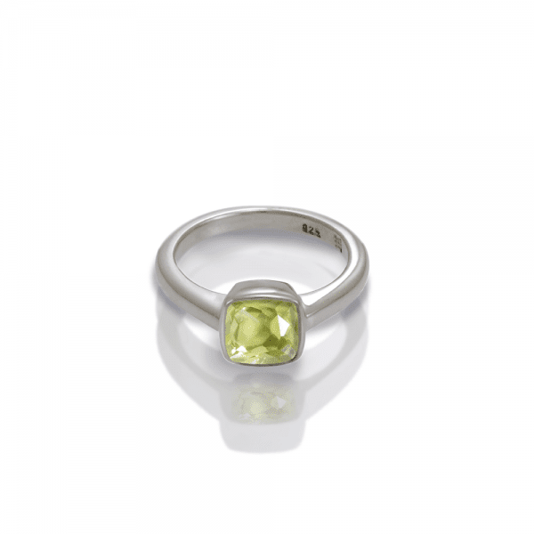"One" silver ring lemon quartz by Scarab Jewellery Studio