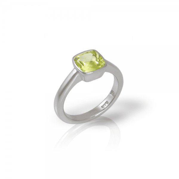 "One" silver ring lemon quartz by Scarab Jewellery Studio