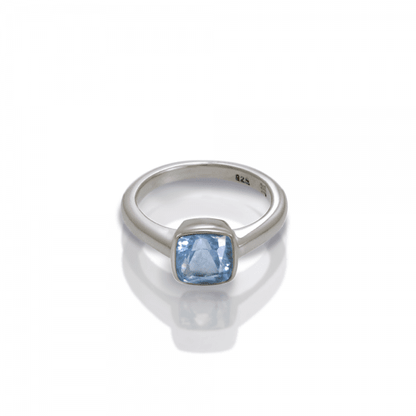 "One" silver ring Blue Topaz by Scarab Jewellery Studio