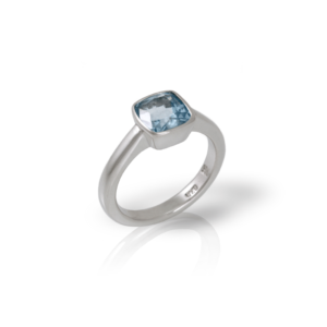 "One" silver ring Blue Topaz by Scarab Jewellery Studio