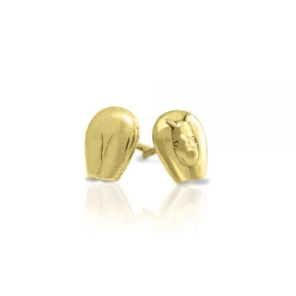 Gold African Rhino Earrings by Scarab Jewellery Studio