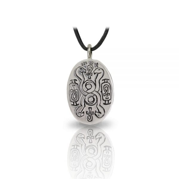 Large silver scarab pendant Back by Scarab Jewellery Studio
