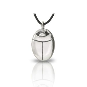 Large silver scarab pendant front by Scarab Jewellery Studio
