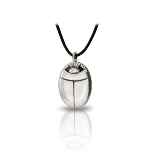 Medium Silver Scarab Pendant Front by Scarab Jewellery Studio