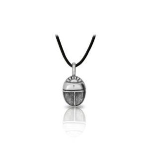 Egyptian Silver Scarab Pendant Front by Scarab Jewellery Studio
