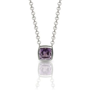 Amethyst Silver Pendant P64 by Scarab Jewellery Studio London - February Birthstone Jewelry