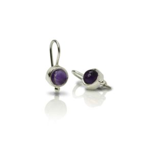 silver amethyst drop earrings by Scarab Jewellery Studio - February Birthstone Jewelry