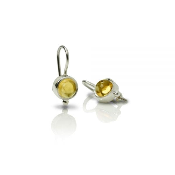 silver citrine drop earrings by Scarab Jewellery Studio