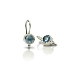 silver blue topaz drop earrings by Scarab Jewellery Studio