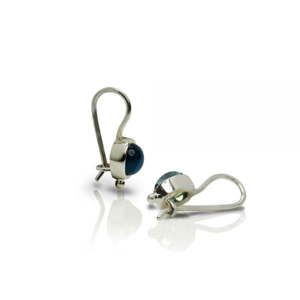 silver blue topaz drop earrings by Scarab Jewellery Studio