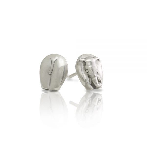 Silver African Elephant Earrings by Scarab Jewellery Studio