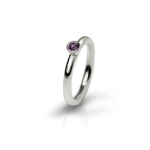 Silver Amethyst Flute Ring by Scarab Jewellery Studio - February Birthstone Jewelry