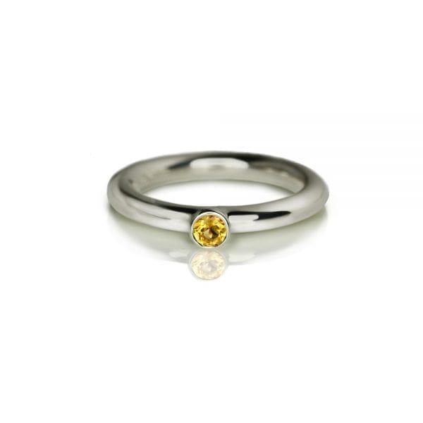 Silver Citrine Flute Ring by Scarab Jewellery Studio