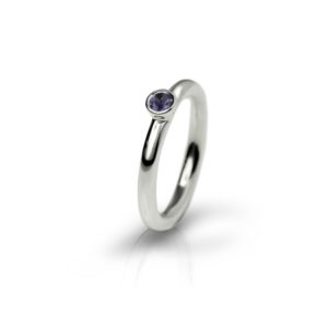 Silver Iolite Flute Ring by Scarab Jewellery Studio