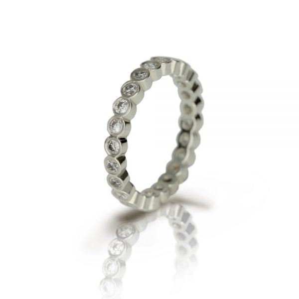 White Gold Diamond Eternity Ring by Scarab Jewellery Studio