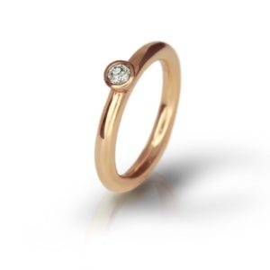 Rose Gold Diamond Flute Ring by Scarab Jewellery Studio