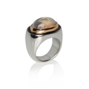 limited edition modern rock crystal ring by Scarab Jewellery Studio