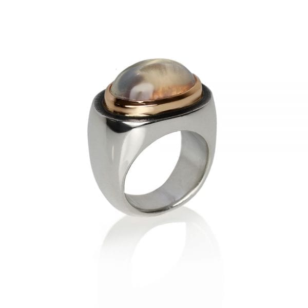 limited edition modern rock crystal ring by Scarab Jewellery Studio