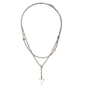 rose gold scarab labradorite faceted bead necklace by Scarab Jewellery Studio