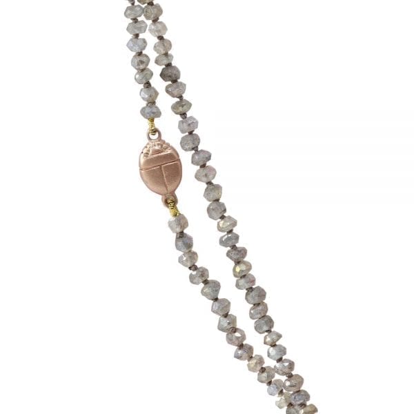 rose gold scarab labradorite faceted bead necklace by Scarab Jewellery Studio