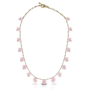 Rose Quartz Briolette Seed Pearl Necklace by Scarab Jewellery Studio