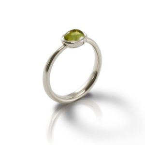 Secret Scarab Oval Peridot Silver Ring by Scarab Jewellery Studio