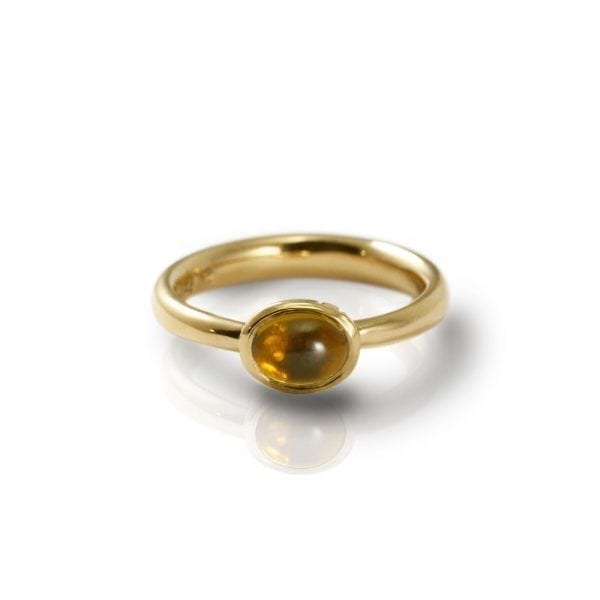 Secret Scarab Oval Citrine Gold Ring by Scarab Jewellery Studio