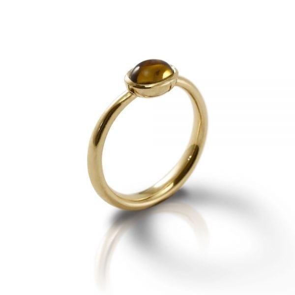 Secret Scarab Oval Citrine Gold Ring by Scarab Jewellery Studio