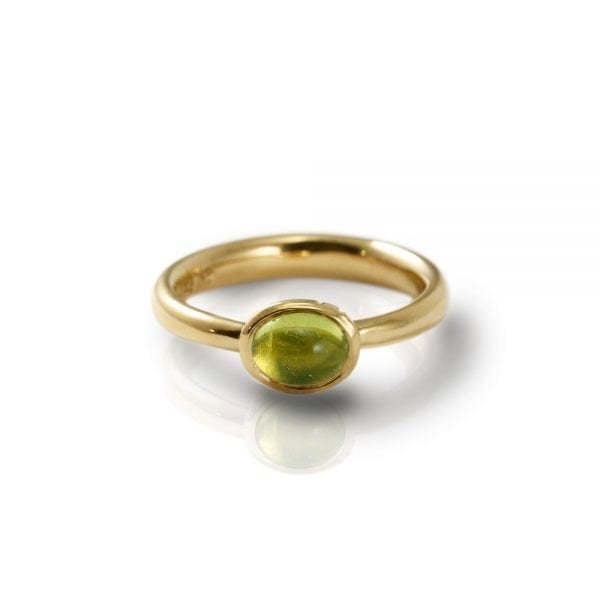 Secret Scarab Oval Peridot Gold Ring by Scarab Jewellery Studio