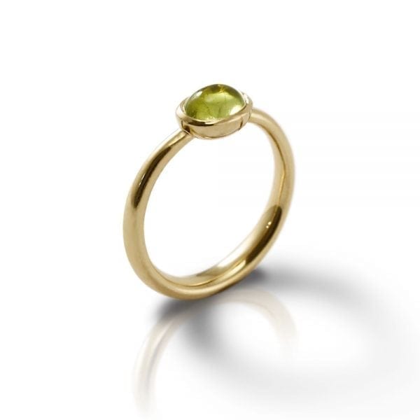 Secret Scarab Oval Peridot Gold Ring by Scarab Jewellery Studio