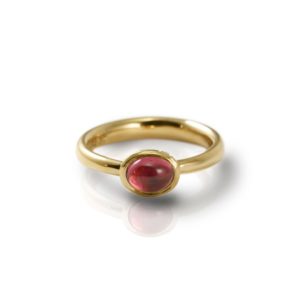Secret Scarab Oval Pink Tourmaline Gold Ring by Scarab Jewellery Studio