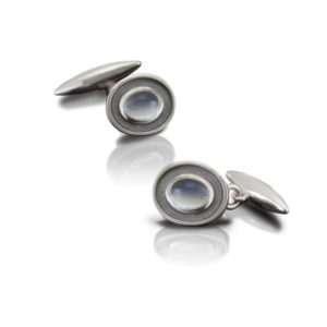 Silver Moonstone Cufflinks by Scarab Jewellery Studio