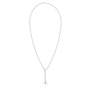 Silver Long Round Bar Link Chain Necklace by Scarab Jewellery Studio